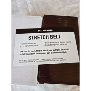 Bell & Howell Men's Stretch Belt (White And Brown Belt)